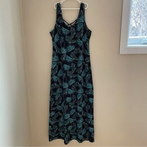 LILY Morgam Tropical Floral Cris Cross Maxi Dress Size L